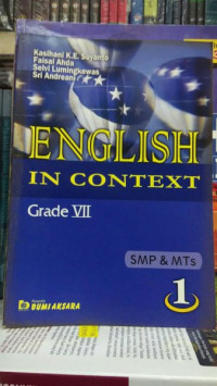 Image of English in Context Grade VII SMP&MTs 1