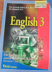 Image of English 3 For the Third Year Junior Secondary School Semester 1 dan Semester 2